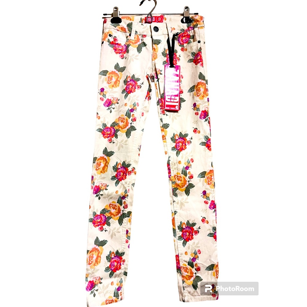 ZANADI skinny floral denim jeans size 3